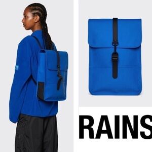 Rains Backpack W3 13000 Waves Blue Waterproof Bag RFID Full Size Laptop NWT